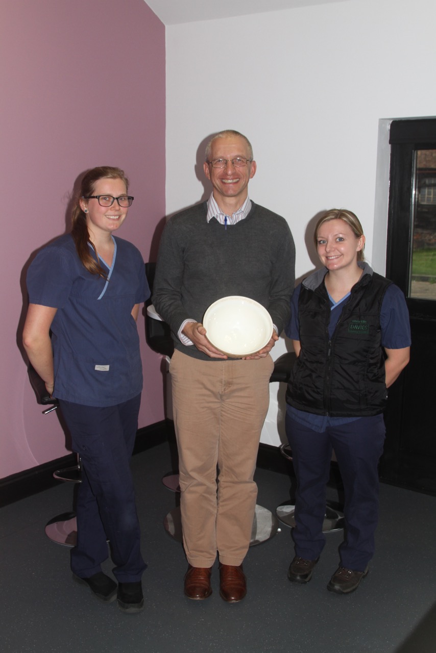 Winner Dr Clive Elwood with Nic Taylor and Olivia Ellis